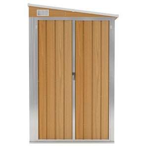vidaXL Wall-Mounted Garden Shed Brown 118 x 288 x 178 cm Galvanised Steel