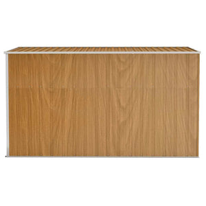 vidaXL Wall-Mounted Garden Shed Brown 118 x 288 x 178 cm Galvanised Steel