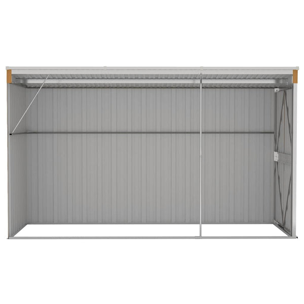 vidaXL Wall-Mounted Garden Shed Brown 118 x 288 x 178 cm Galvanised Steel