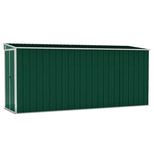 vidaXL Lean-to Shed Green 118x382x178 cm Galvanised Steel