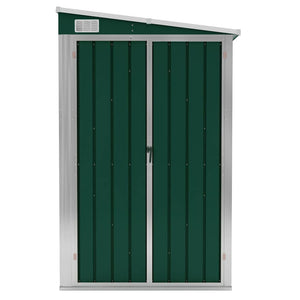 vidaXL Lean-to Shed Green 118x382x178 cm Galvanised Steel