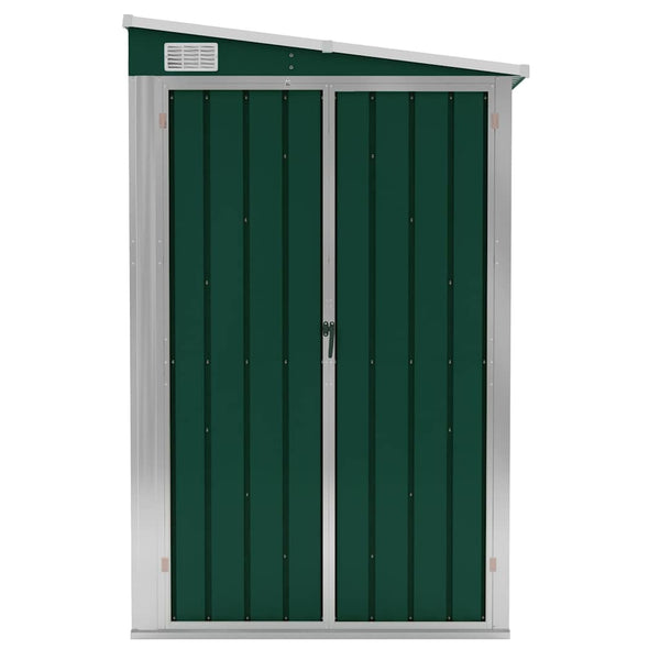 vidaXL Lean-to Shed Green 118x382x178 cm Galvanised Steel