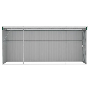 vidaXL Lean-to Shed Green 118x382x178 cm Galvanised Steel