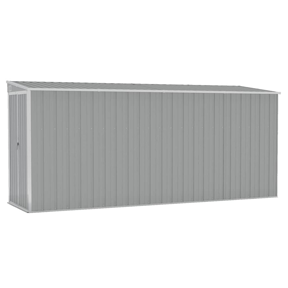 vidaXL Lean-to Shed Grey 118x382x178 cm Galvanized Steel