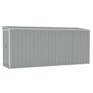 vidaXL Lean-to Shed Grey 118x382x178 cm Galvanized Steel