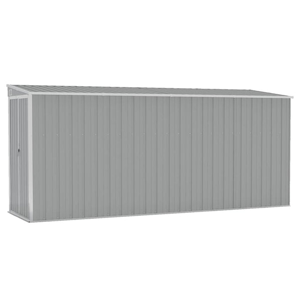 vidaXL Lean-to Shed Grey 118x382x178 cm Galvanized Steel