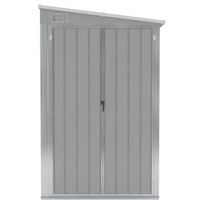 vidaXL Lean-to Shed Grey 118x382x178 cm Galvanized Steel
