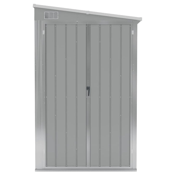 vidaXL Lean-to Shed Grey 118x382x178 cm Galvanized Steel