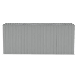 vidaXL Lean-to Shed Grey 118x382x178 cm Galvanized Steel
