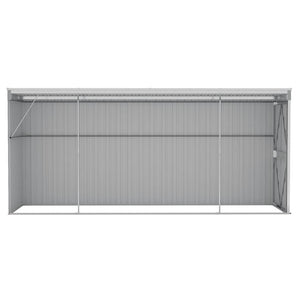 vidaXL Lean-to Shed Grey 118x382x178 cm Galvanized Steel
