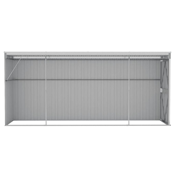 vidaXL Lean-to Shed Grey 118x382x178 cm Galvanized Steel