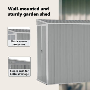vidaXL Lean-to Shed Grey 118x382x178 cm Galvanized Steel