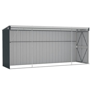 vidaXL Lean-to Shed Anthracite 118x382x178 cm Galvanized Steel