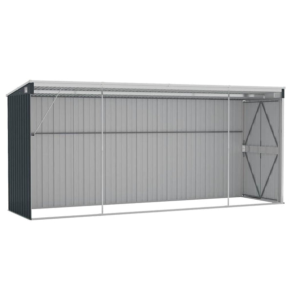 vidaXL Lean-to Shed Anthracite 118x382x178 cm Galvanized Steel
