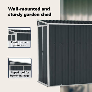 vidaXL Lean-to Shed Anthracite 118x382x178 cm Galvanized Steel