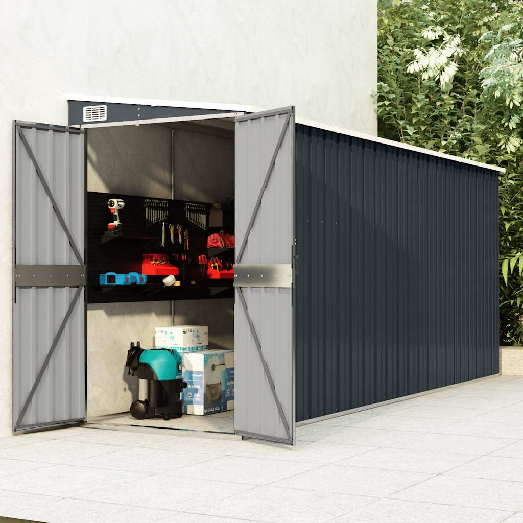 vidaXL Lean-to Shed Anthracite 118x382x178 cm Galvanized Steel
