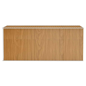 vidaXL Wall-Mounted Garden Shed Brown 118 x 382 x 178 cm Galvanized Steel