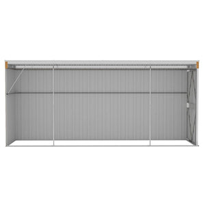 vidaXL Wall-Mounted Garden Shed Brown 118 x 382 x 178 cm Galvanized Steel
