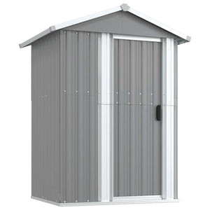 vidaXL Garden Shed Grey 126x97.5x177 cm Galvanized Steel