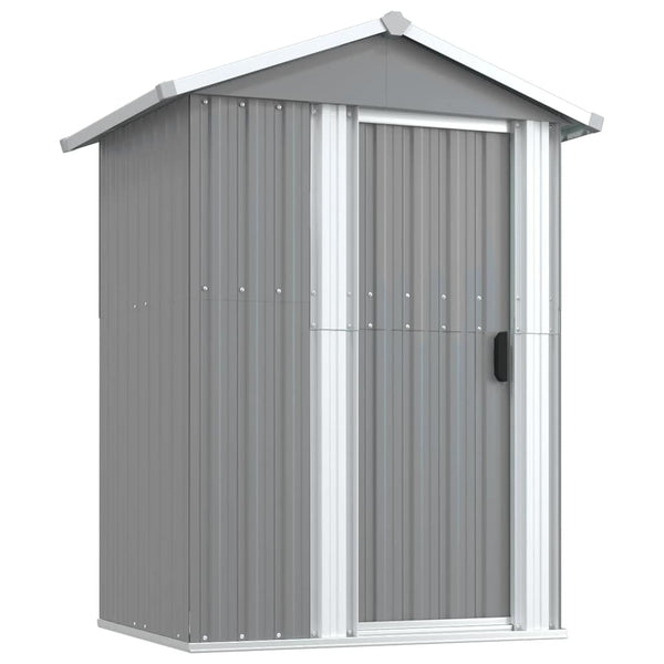 vidaXL Garden Shed Grey 126x97.5x177 cm Galvanized Steel