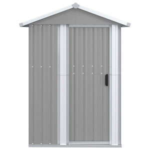 vidaXL Garden Shed Grey 126x97.5x177 cm Galvanized Steel