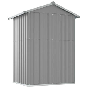 vidaXL Garden Shed Grey 126x97.5x177 cm Galvanized Steel