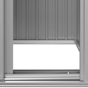 vidaXL Garden Shed Grey 126x97.5x177 cm Galvanized Steel