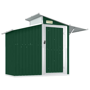 vidaXL Garden Shed Green 270x130x208.5 cm Galvanized Steel