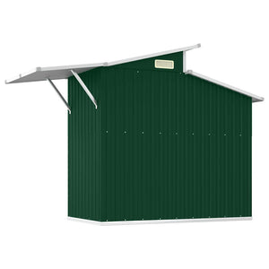 vidaXL Garden Shed Green 270x130x208.5 cm Galvanized Steel