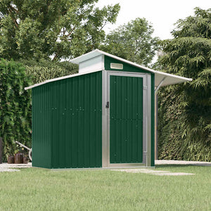 vidaXL Garden Shed Green 270x130x208.5 cm Galvanized Steel