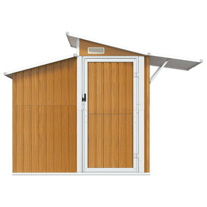 vidaXL Garden Shed Brown 270x130x208.5 cm Galvanized Steel