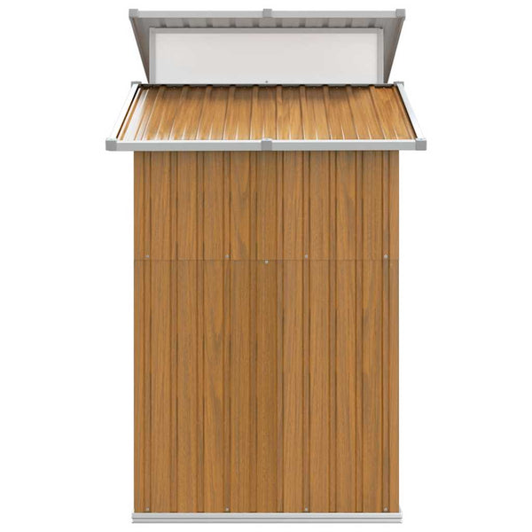 vidaXL Garden Shed Brown 270x130x208.5 cm Galvanized Steel