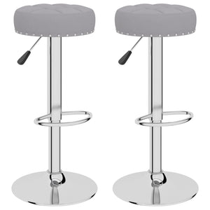 vidaXL Bar Stools 2 pcs Grey Fabric