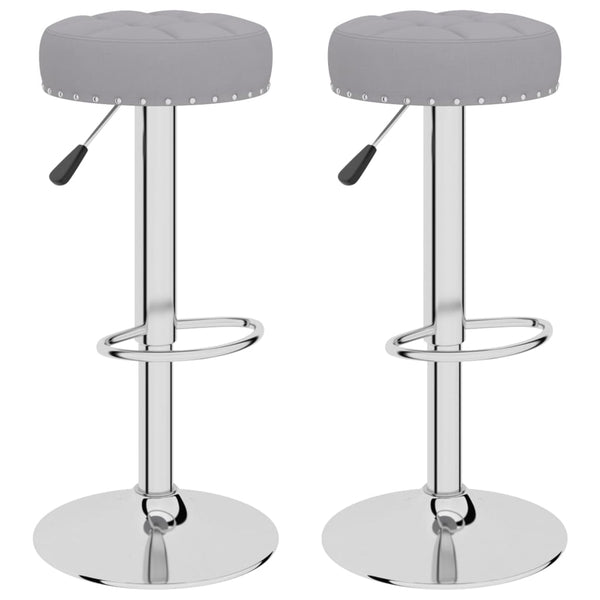 vidaXL Bar Stools 2 pcs Grey Fabric
