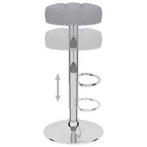 vidaXL Bar Stools 2 pcs Grey Fabric