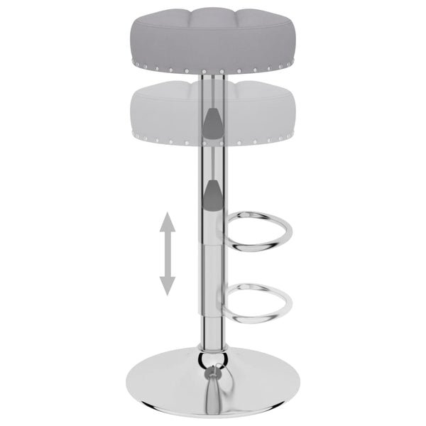 vidaXL Bar Stools 2 pcs Grey Fabric
