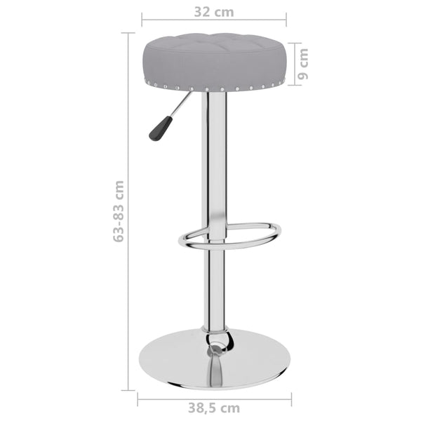 vidaXL Bar Stools 2 pcs Grey Fabric
