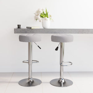 vidaXL Bar Stools 2 pcs Grey Fabric