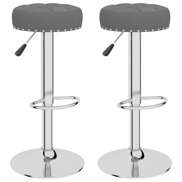 vidaXL Bar Stools 2 pcs. Dark Grey Fabric