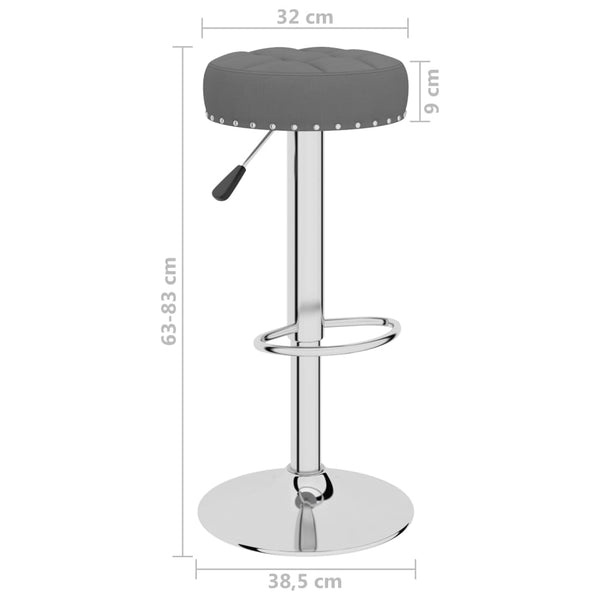 vidaXL Bar Stools 2 pcs. Dark Grey Fabric