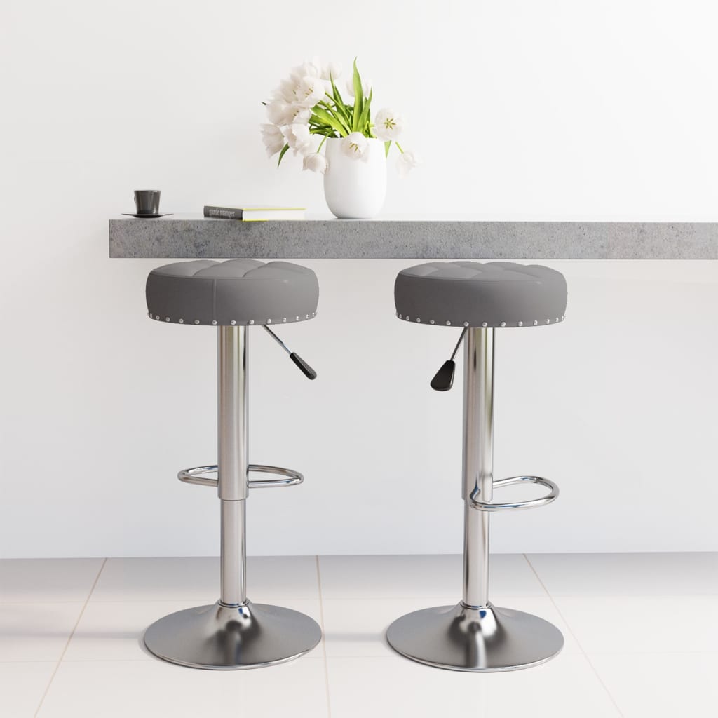 vidaXL Bar Stools 2 pcs. Dark Grey Fabric