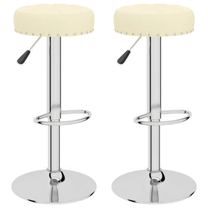 vidaXL Bar Stools 2 pcs Cream Fabric