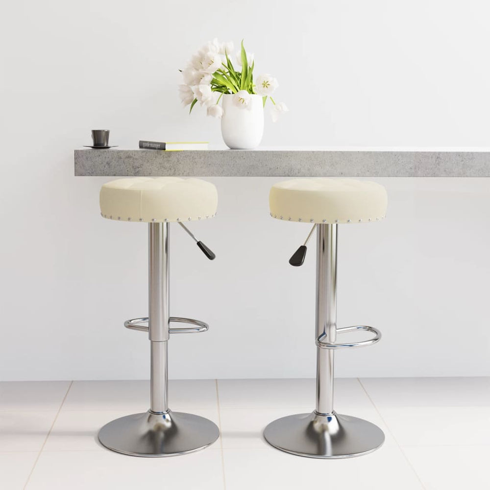 vidaXL Bar Stools 2 pcs Cream Fabric