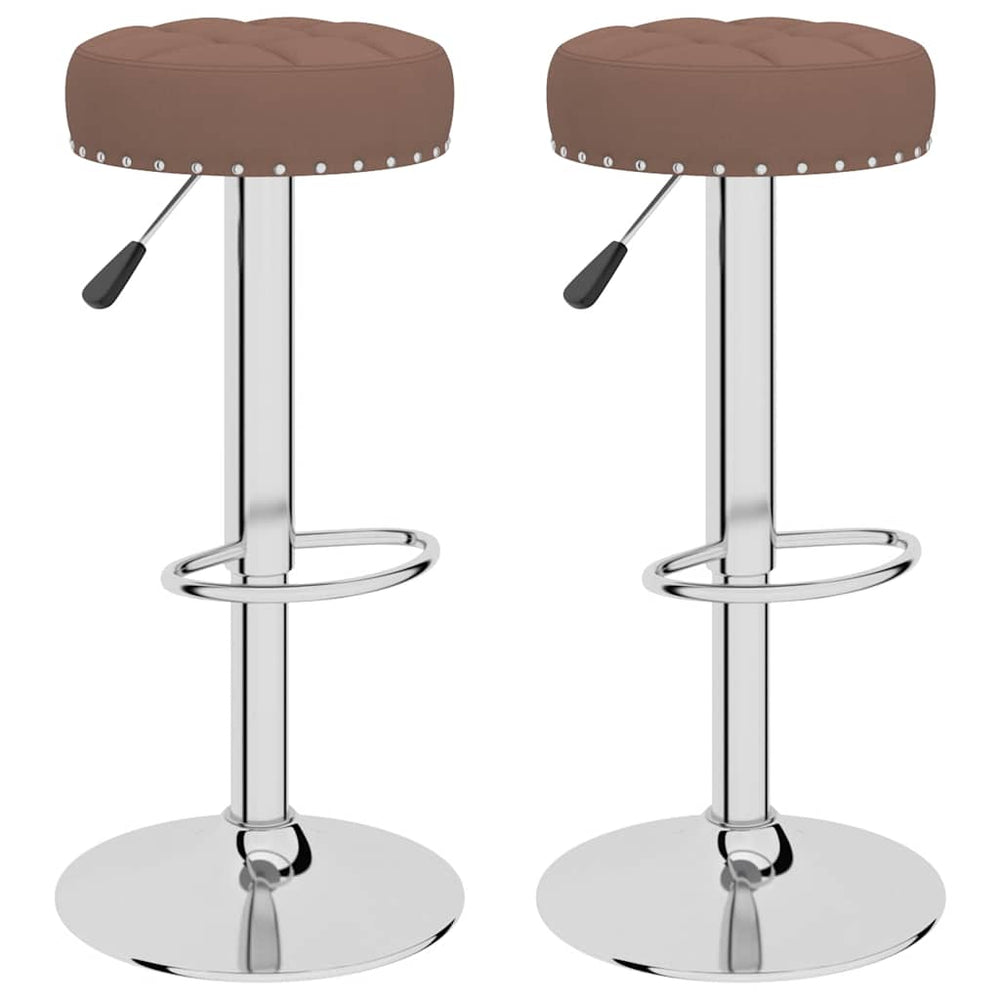 vidaXL Bar Stools 2 pcs Brown Fabric