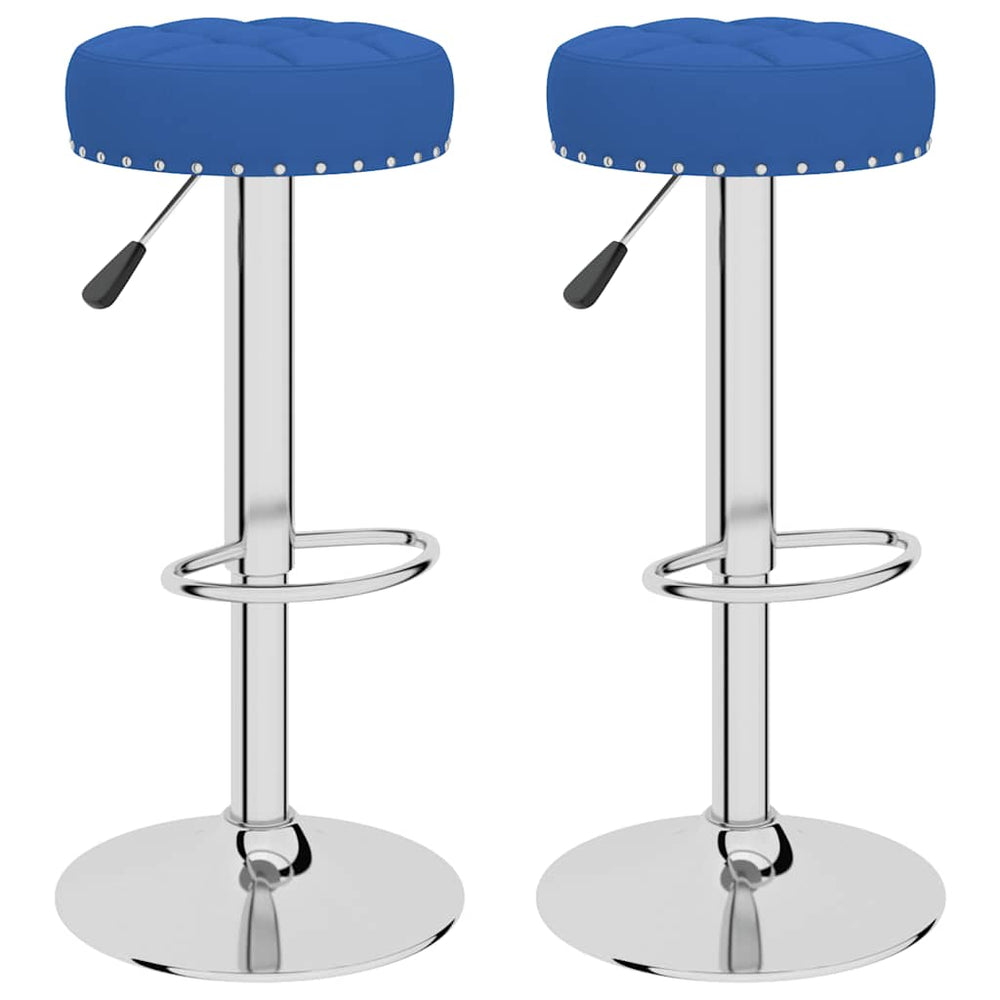 vidaXL Bar Stools 2 pcs Blue Fabric