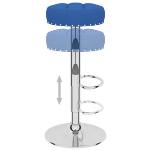 vidaXL Bar Stools 2 pcs Blue Fabric