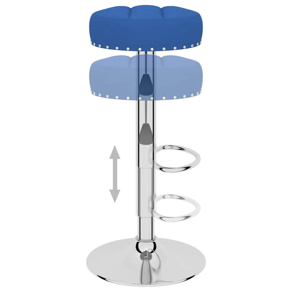 vidaXL Bar Stools 2 pcs Blue Fabric