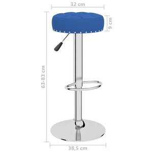 vidaXL Bar Stools 2 pcs Blue Fabric