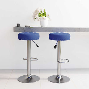 vidaXL Bar Stools 2 pcs Blue Fabric