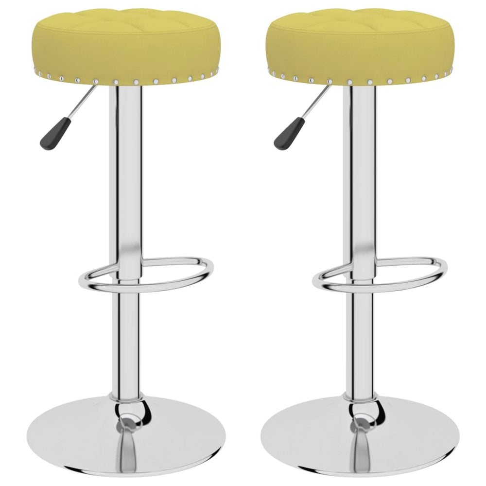 vidaXL Bar Stools 2 pcs Green Fabric